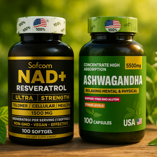 combo ashwaganda y nad + resveratrol